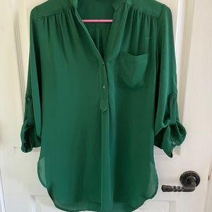 Womens 3/4 length green blouse